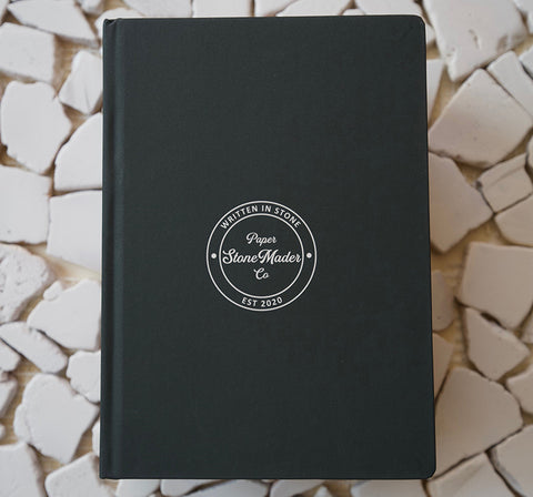 Hardcover Stone Paper Journal GUN METAL GREY |  Sustainable Paper Product